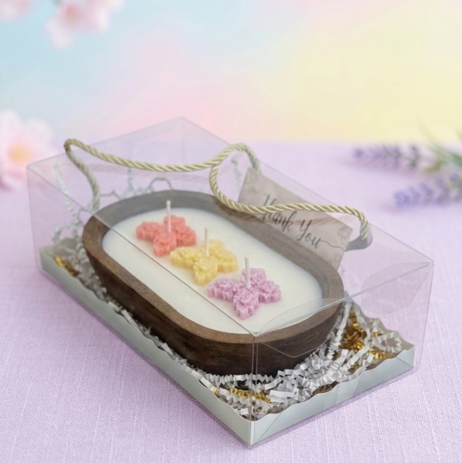 The butterflies Wooden Candle
