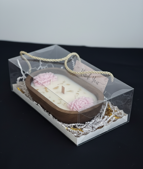 Floral Essence Wooden Candle